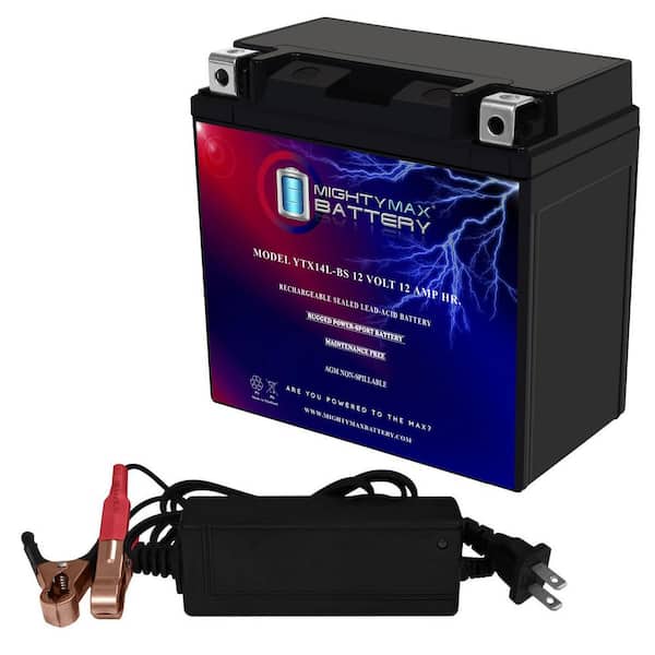 MIGHTY MAX BATTERY 12-Volt 12 AH SLA for Power Sports Battery Includes 12-Volt 2 Amp Charger