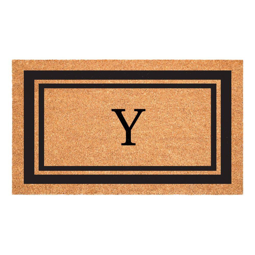 Black Border Monogram Door Mat 18 in. x 30 in. (Letter Y) price history on PriceWatchPro