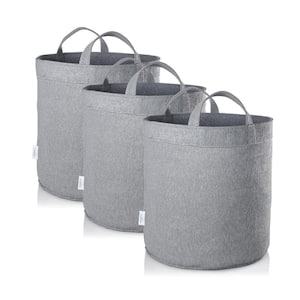 10 Gal. Steel Grey Fabric Planting Garden Grow Bags with Handles Planter Pot (3-Pack)