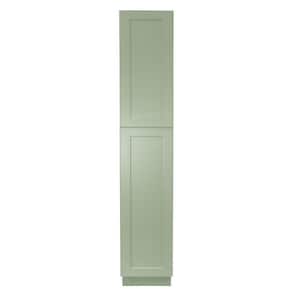 Shaker Assembled 18 in. W x 96 in. H x 24 in. D Tall Pantry Cabinet with 2 Doors in Jade Green