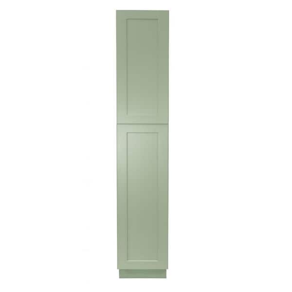 Shaker Assembled 18 in. W x 96 in. H x 24 in. D Tall Pantry Cabinet with 2 Doors in Jade Green