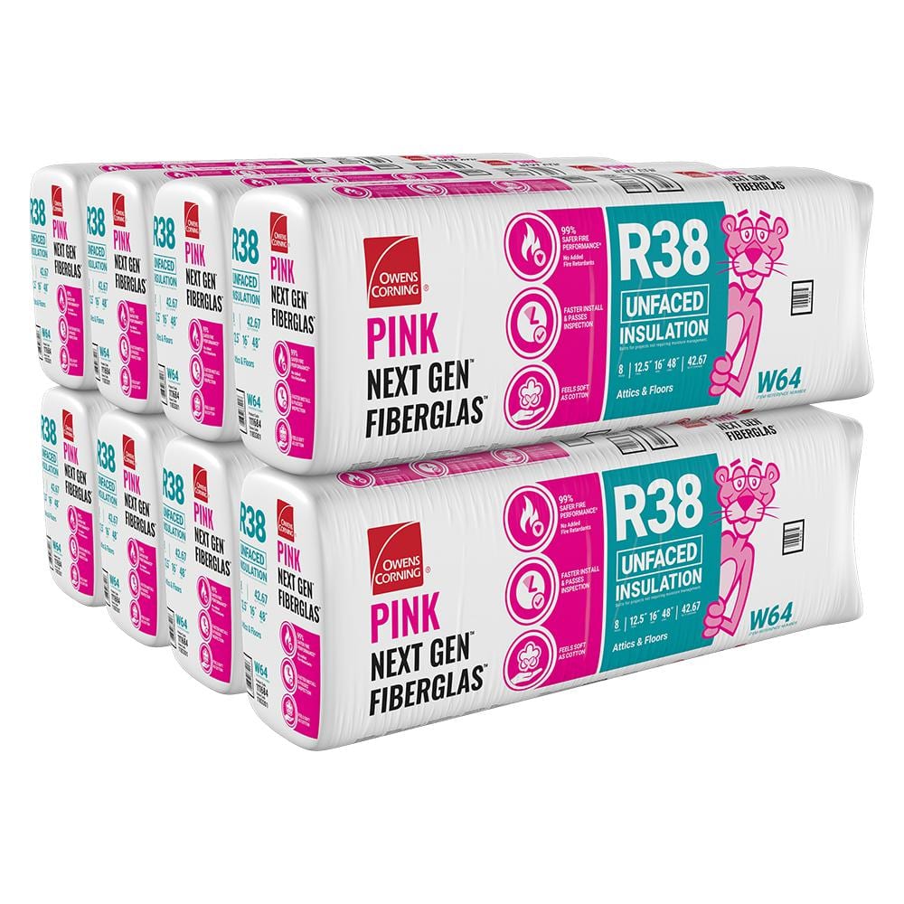 Owens Corning R-38 Unfaced Fiberglass Insulation Batt 16 in. x 48 in. (8-Bags)