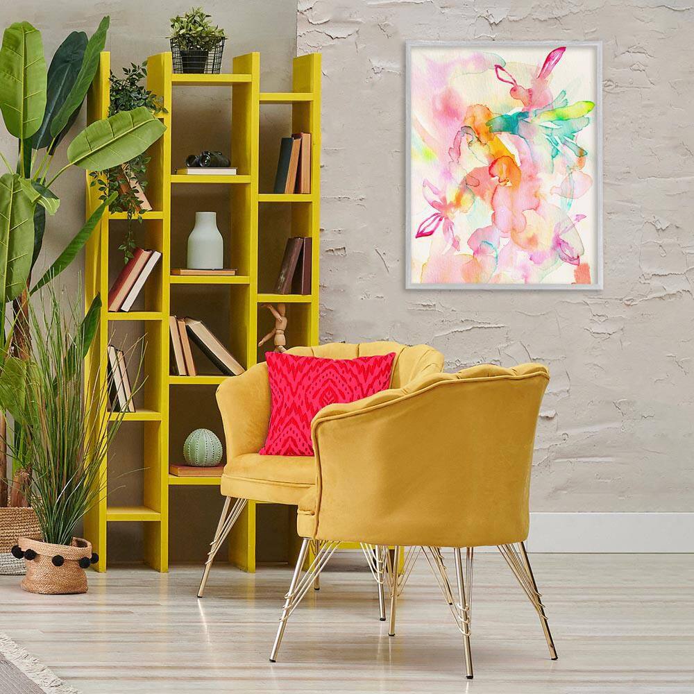Abstract Watery Island Flowers by Gemma Bardot Gray Framed Abstract Giclee Art Print 30 in. x 24 in. price history on PriceWatchPro
