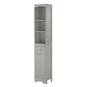 13.4 in. W x 9.1 in. D x 66.90 in. H Gray Linen Cabinet