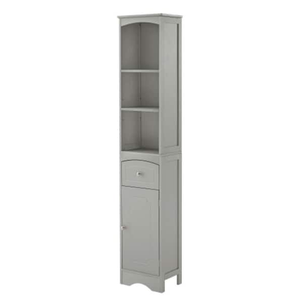 13.4 in. W x 9.1 in. D x 66.90 in. H Gray Linen Cabinet