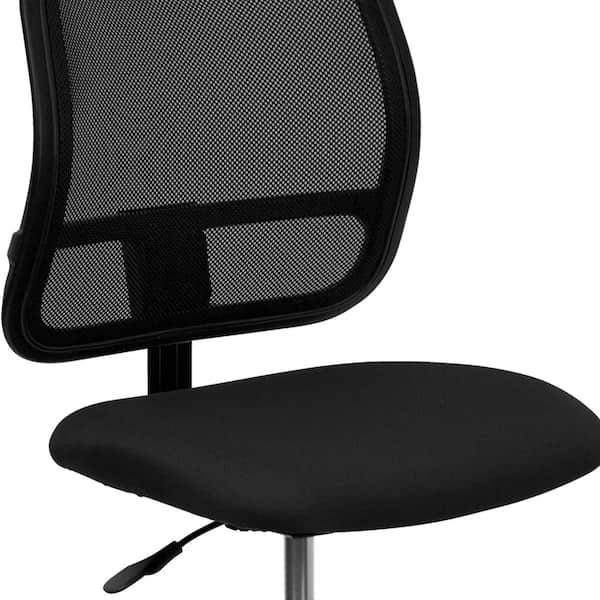 MAYKOOSH Black Flip-Top Ergonomic Mesh Drafting Swivel Desk Chair Lumbar  Support, Height Adjustable with Foot Ring 24860 - The Home Depot