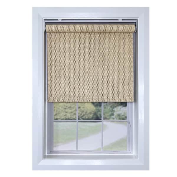 Versailles Home Fashions Natural Cordless Light Filtering Paper/Polyester Roller Shade - 27 in. W x 72 in. L