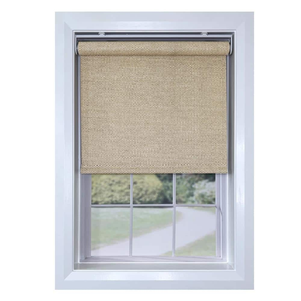 Versailles Home Fashions Natural Cordless Light Filtering Paper/Polyester Roller Shade - 31 in. W x 72 in. L