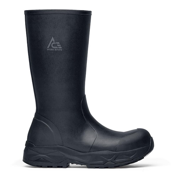Ace Unisex Raptor Water Resistant 15 in. Work Boots - Composite Toe- Black Size 7(M)