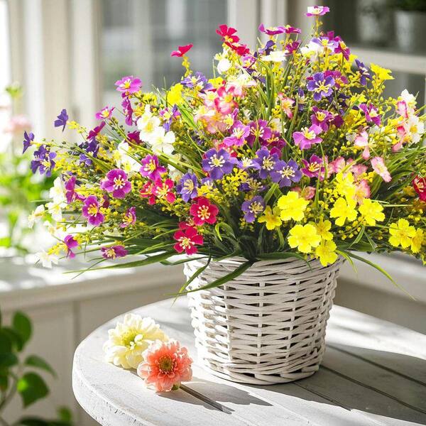 13.5 in Multi-Colored 24 Bundles Indoor Outdoor Artificial Faux
