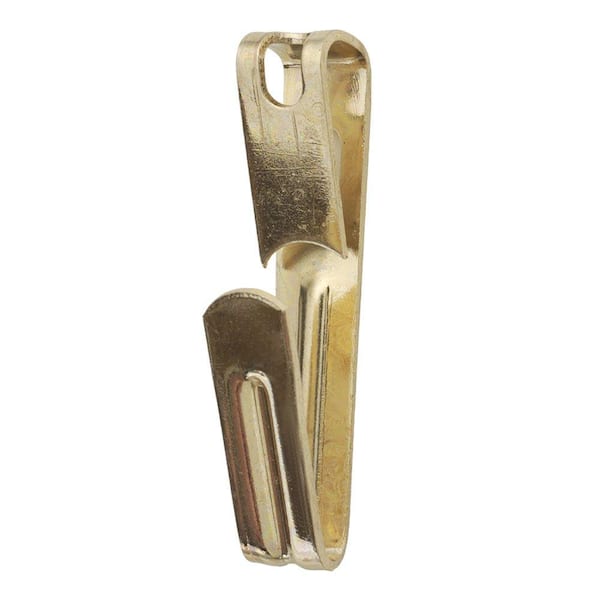 30 lb. Brass-Plated Steel Picture/Mirror Hanging Hooks (6-Pack)