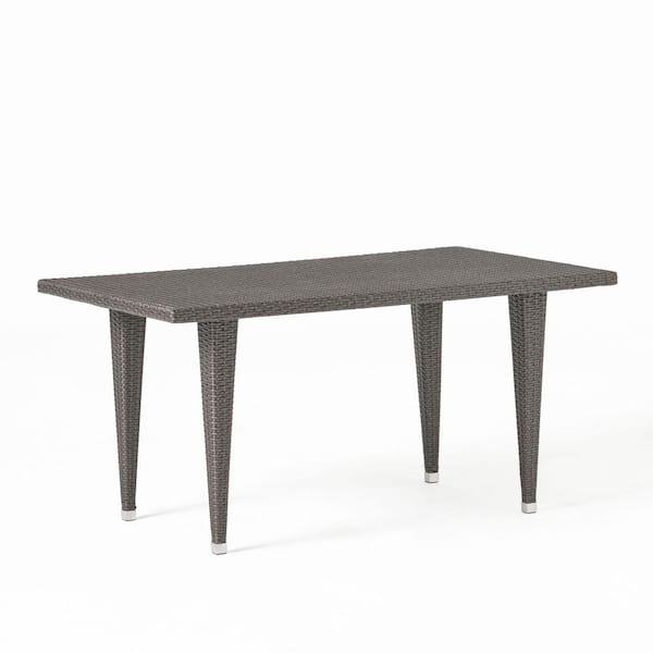 Miscool Avex Grey Rectangular Iron 29 in. H Outdoor Dining Table
