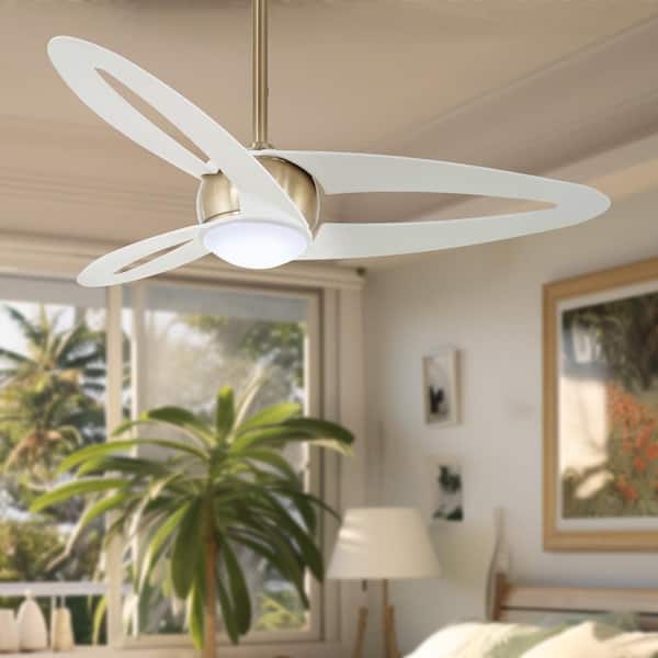 Torte 46 in. Indoor Brass Standard Ceiling Fan with CCT Integrated LED with Remote Included