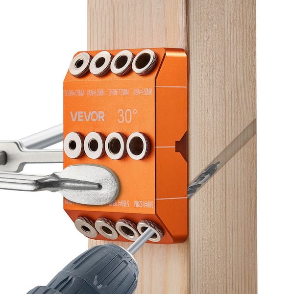 Drill Guide, 30/45/90 Degree Angle 4Sizes Portable Precision Drilling Guide Jig, for Drilling Angled or Horizontal Holes