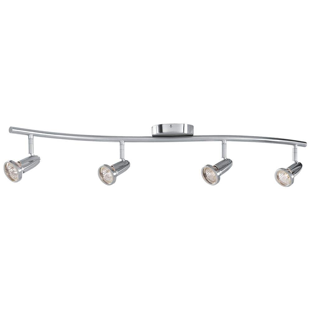 Cobra 4-Light 33 in. Brushed Steel LED Semi-Flush Mount