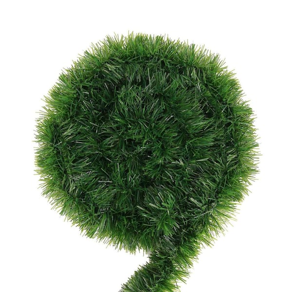 50 ft. Green Artificial Pine Garland Christmas Decorations, Xmas Greenery Tinsel Stems Non-Lit Soft Twist Garland Decor