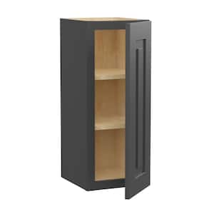 Grayson Deep Onyx Painted Plywood Shaker Assembled Wall Kitchen Cabinet Soft Close 9 in W x 12 in D x 30 in H