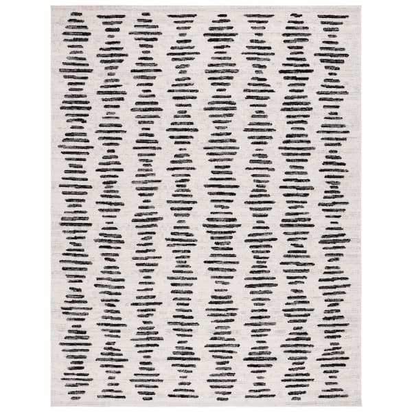 Tulum 10 ft. x 14 ft. Ivory/Black Abstract Area Rug