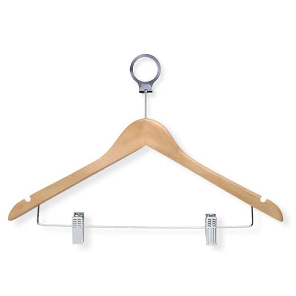 Honey-Can-Do Maple Hotel Suit Hangers with Clips (24-Pack)