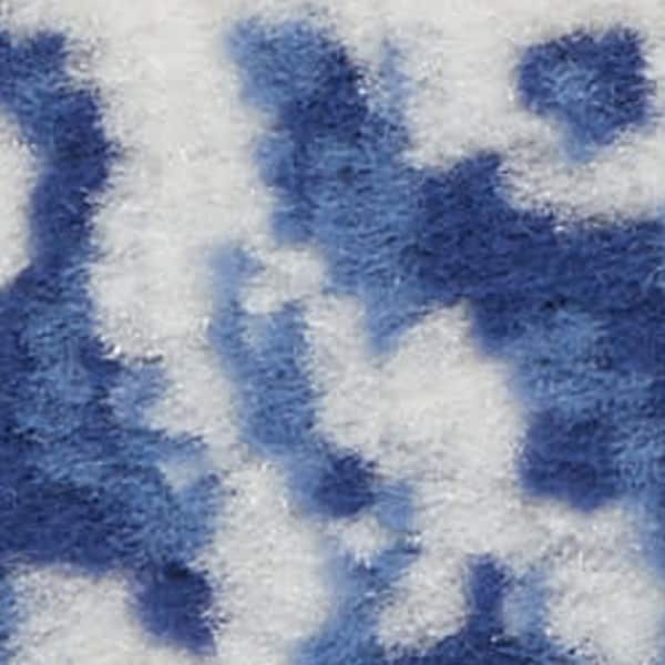 8 ft. x 10 ft. Ivory and Blue Damask Distressed Non Skid Area Rug