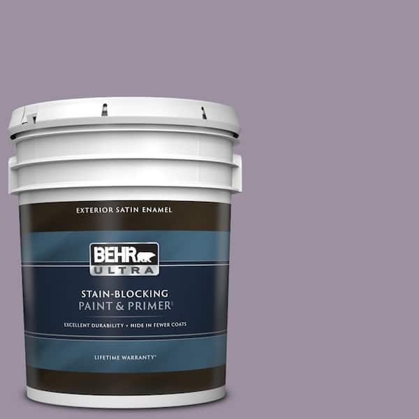 BEHR ULTRA 5 gal. #660F-5 Amethyst Phlox Satin Enamel Exterior Paint & Primer