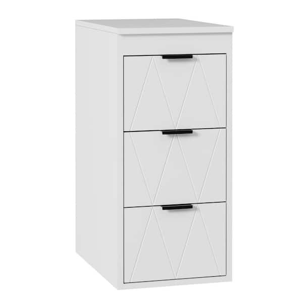 Modern 12 in. W x 18 in. D x 26.5 in. H MDF Board Bathroom Storage Wall Cabinet in White