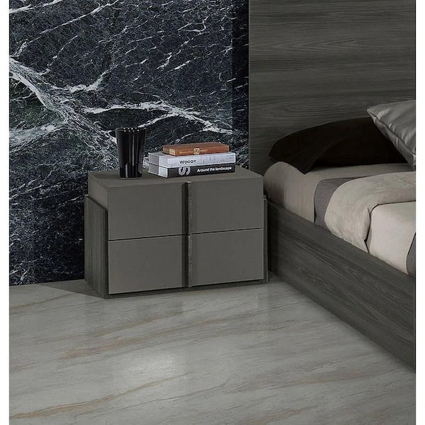 Nova Domus Lucia Grey 2 Drawer 28.75 in. Nightstand