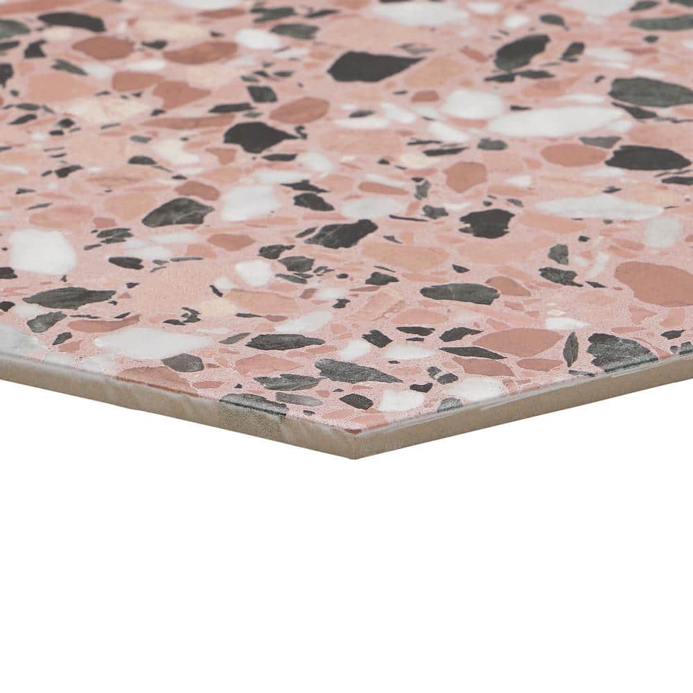 Giotto 13" x 15" Pink Matte Porcelain Hexagon Floor and Wall Tile