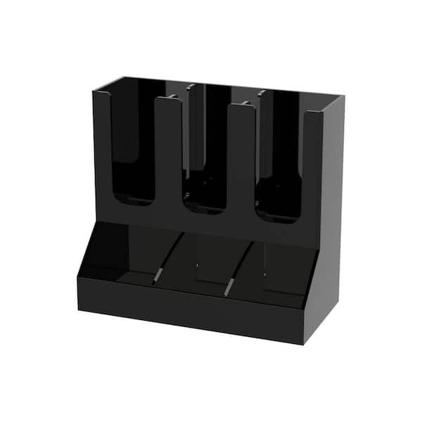 Portion Cup Lid Acrylic Black Coffee Cup Lid Condiment Organizer for 12-16 oz Cups Countertop 1-Pack