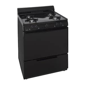 30 in. 3.91 cu. ft. Recessed Gas Range in. Stainless Steel 4-Burner with Power Cord