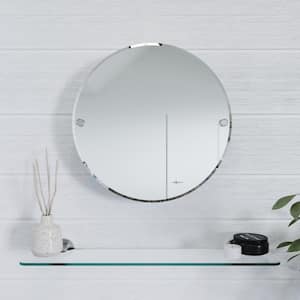 Metra 18 in. W x 18 in. H Round Frameless Wall Mounted Flexi-Fix Tilt Bathroom Vanity Mirror