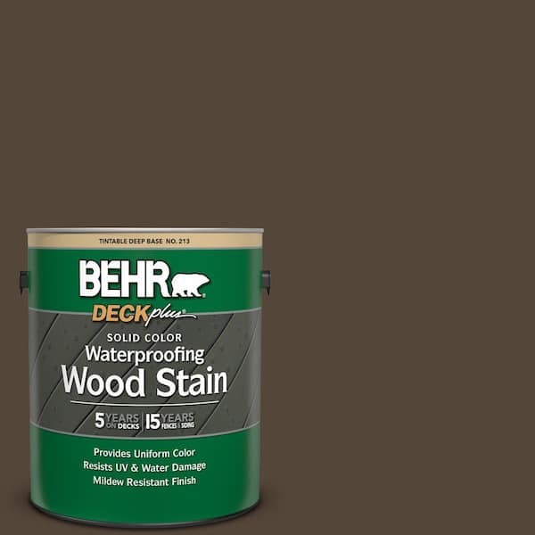 BEHR DECKplus 1 gal. #780B-7 Bison Brown Solid Color Waterproofing Exterior Wood Stain