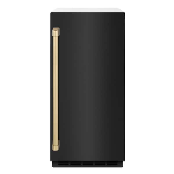 Autograph 15 in. Touchstone Gourmet Ice Maker with Drain Pump and Black Stainless Steel Door with Champagne Bronze