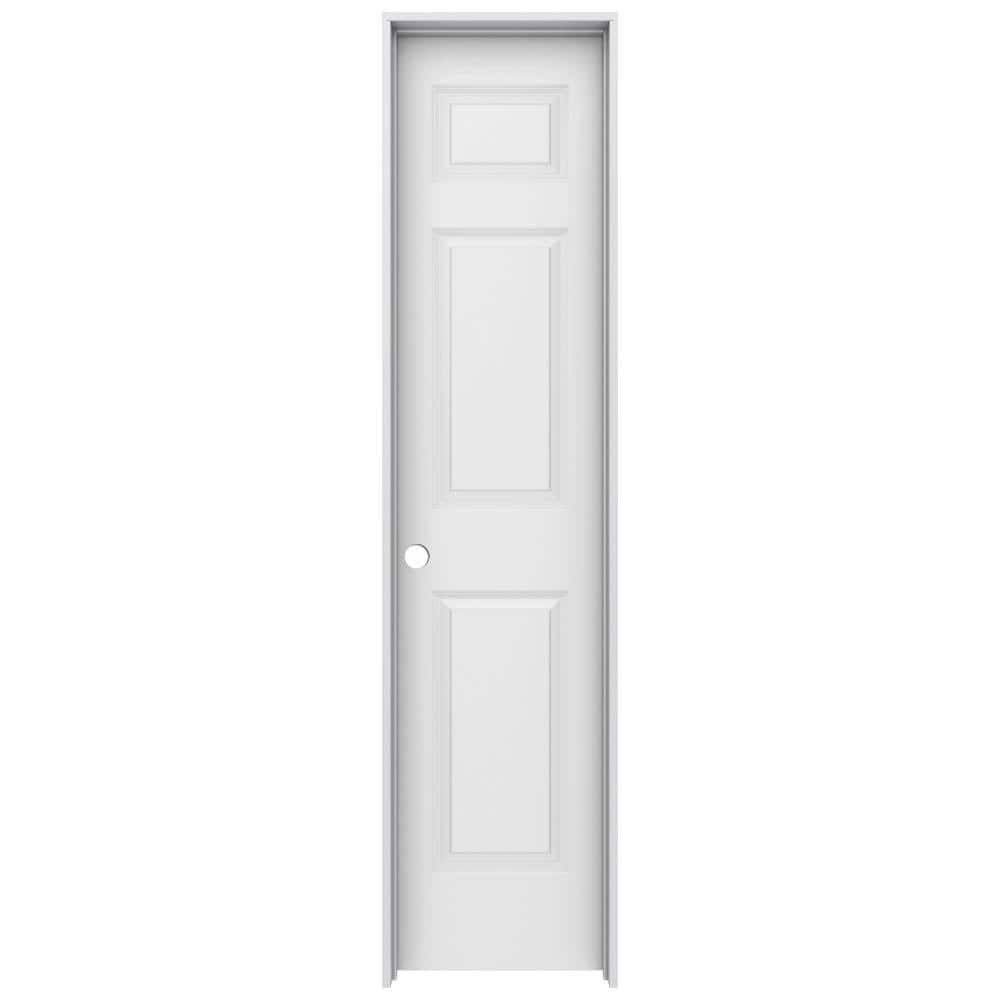 JELDWEN 18 in. x 80 in. 3 Panel Colonist Primed RightHand Textured Molded Composite Single