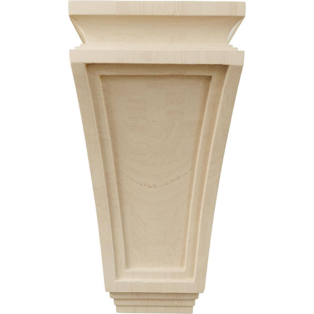 Unfinished Rubberwood Traditional Corbel 6"W x 4-3/4"D x 12"H
