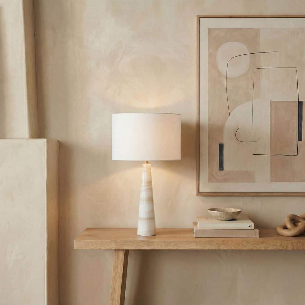Ismeralda 30.5 in. Off-White/White Table Lamp for Living Room price history on PriceWatchPro
