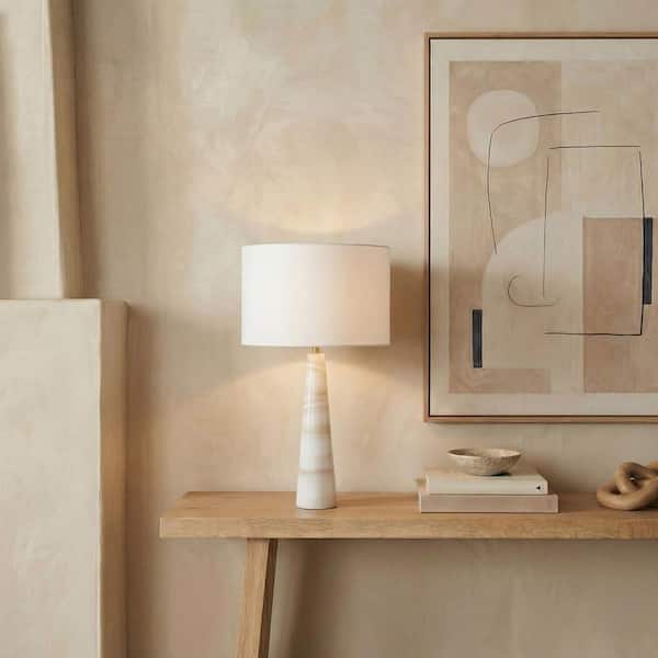 Ismeralda 30.5 in. Off-White/White Table Lamp for Living Room