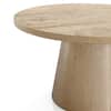 Furniture of America Leander 29 in. Oak Round Wood Coffee Table with Cone-Shaped Pedestal Base IDF-4222NT-C