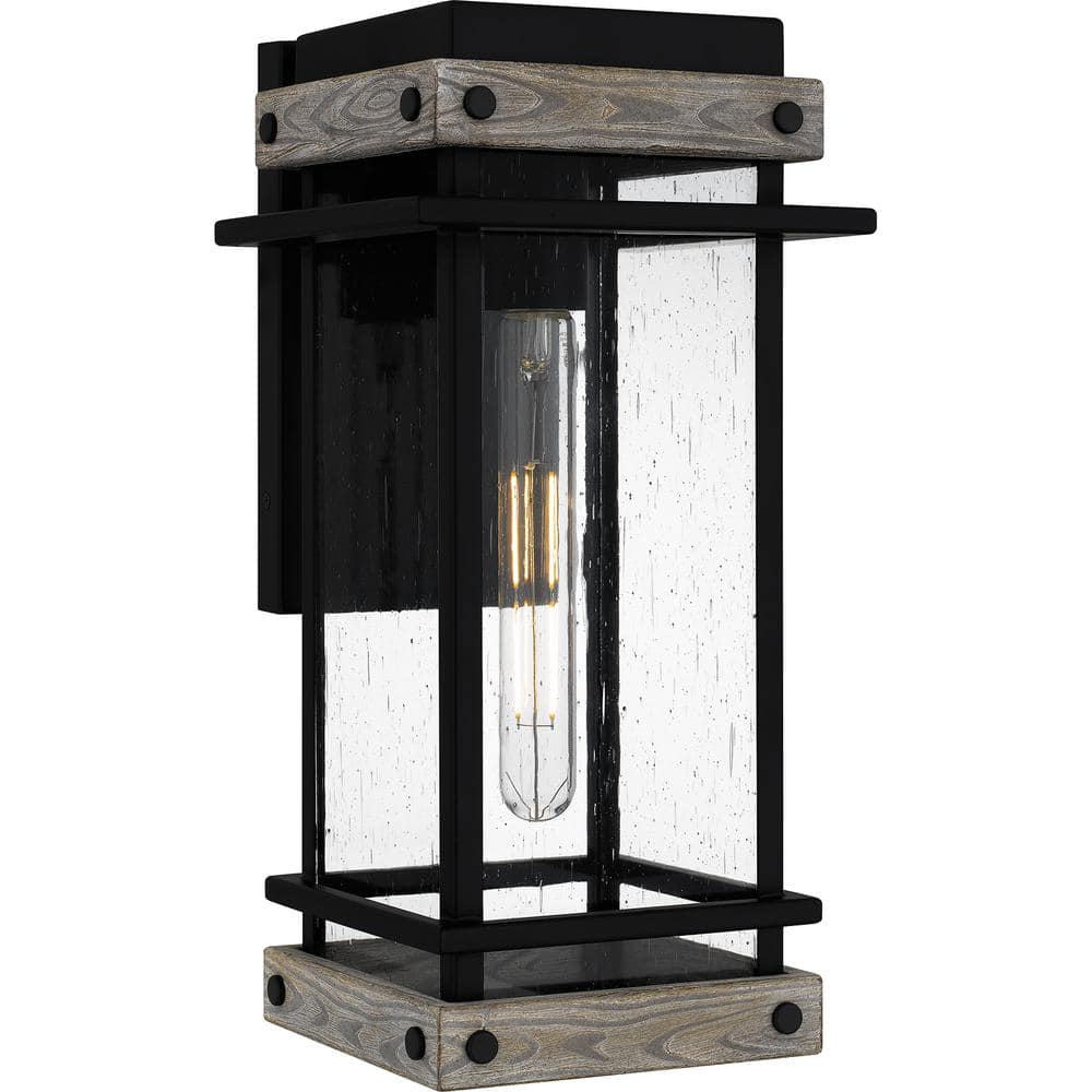 Strader 15.5 in. Matte Black Hardwired Outdoor Wall Lantern Sconce price history on PriceWatchPro