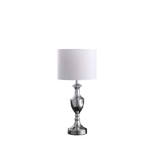 22.25 in., Silver Chrome Table Lamp Anders Crest Shape Urn