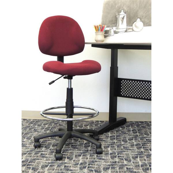 BOSS Office Products Burgundy Armless Drafting Stool B1615 BY