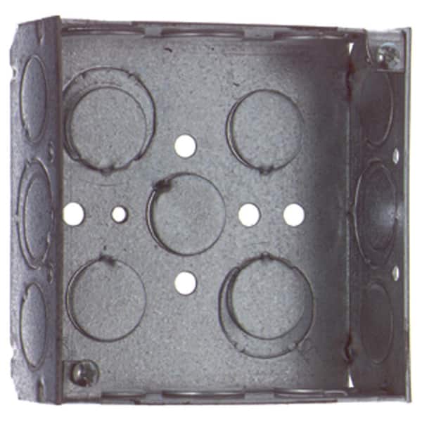 Steel City 4 in. Square Metal Box 1/2 in. and 3/4 in. Knockouts