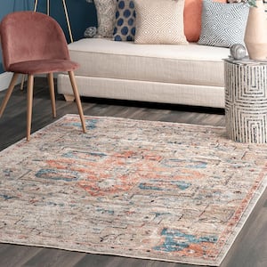 Janessa Croix Medallion Beige 5 ft. x 7 ft. Area Rug