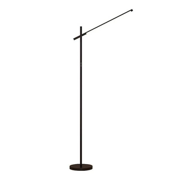 BIBIVIS 67 in. 360° Black Rotating Head Standard LED Corner Floor Lamp, Super Bright 1800 LM Dimmable Minimalist Lamp