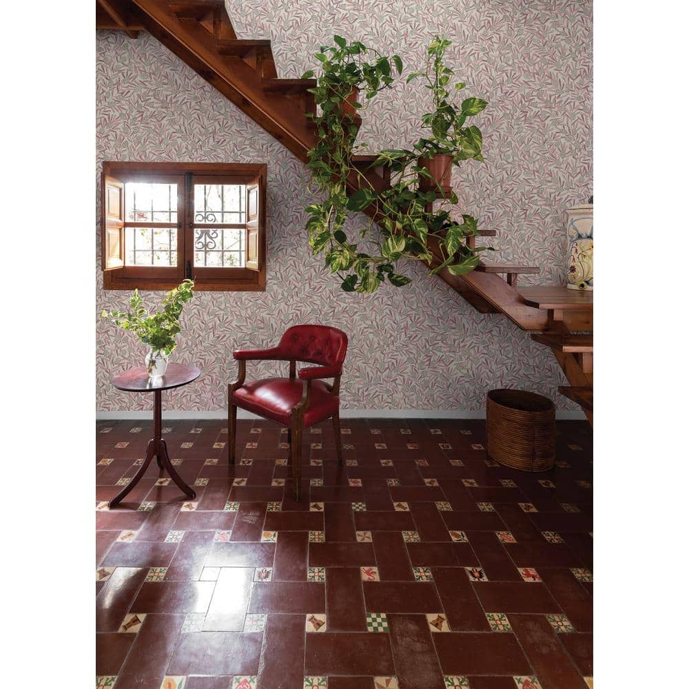 Zulma Pink 3D Botanical Non-Woven Wallpaper, 396"x20.5"