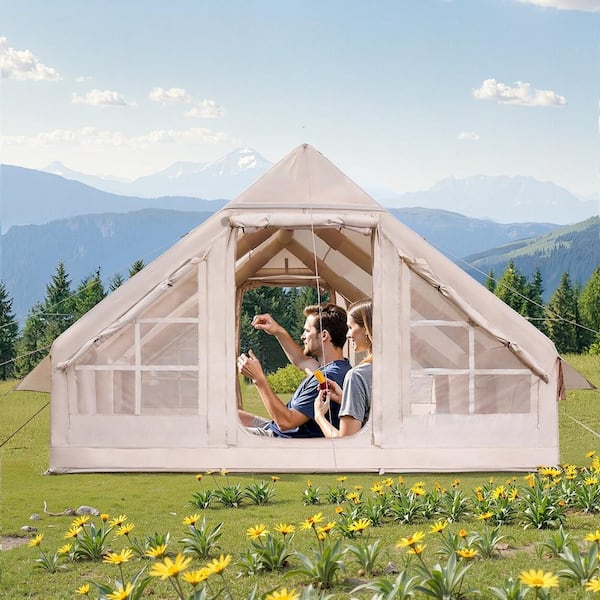 SKONYON Inflatable 5–8 Person Camping Tent with Hand Pump, 300D