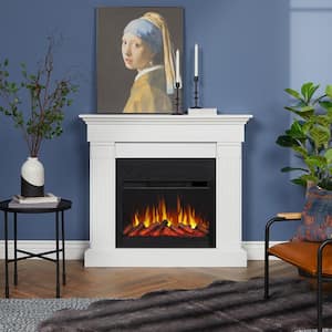 Crawford 47 in. Slim-Line Electric Fireplace in White