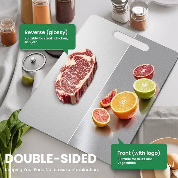 Numhew 2 Pack 15 in. x 11 in. 100% Pure Titanium Cutting Board