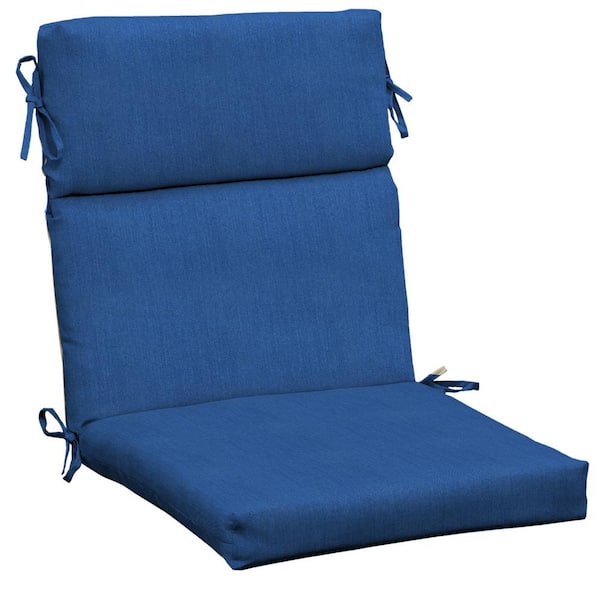 ARDEN SELECTIONS 21 in. x 20 in. High Back Outdoor Dining Chair Cushion in Lapis Blue