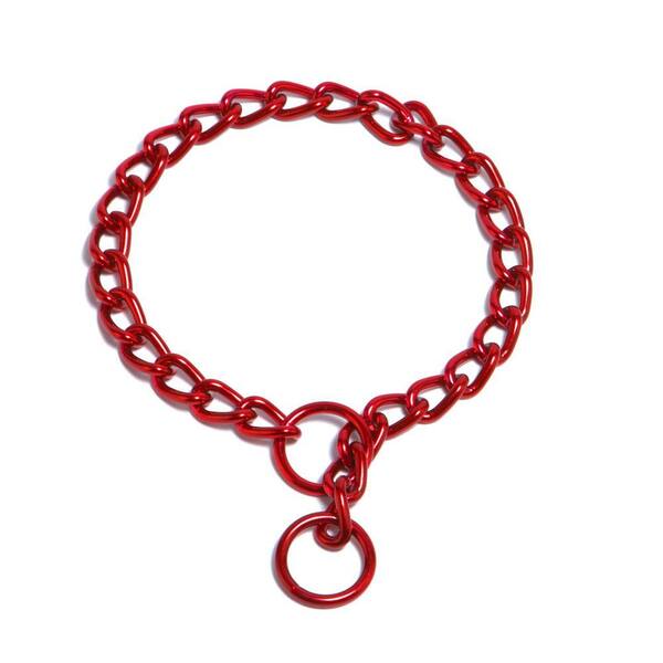 Platinum Pets 20 in. x 3 mm Coated Steel Chain Training Collar in Red